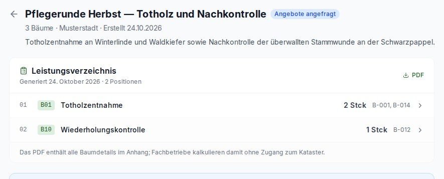 Angebotsanfrage mit Leistungsverzeichnis