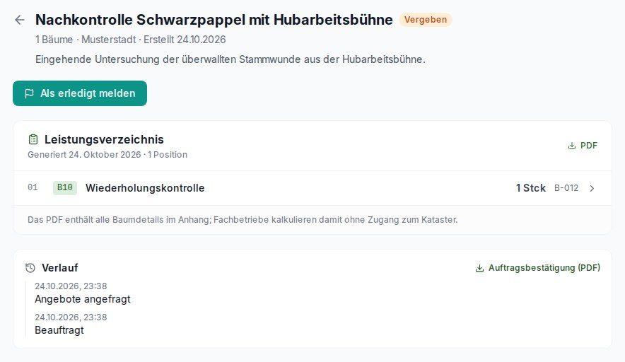 Vergebener Auftrag