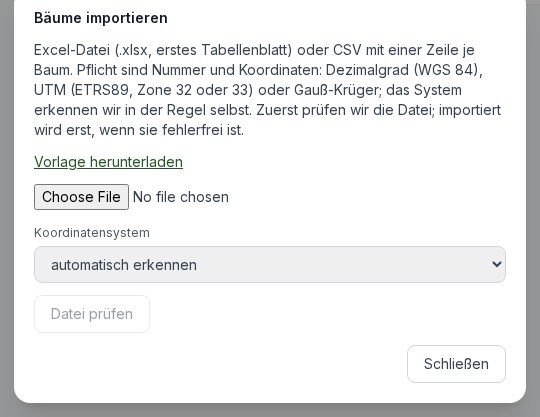 Bäume importieren