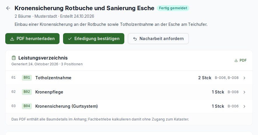 Abnahme eines Auftrags